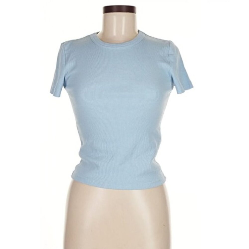 Women's Zara short sleeve, baby blue top, Medium